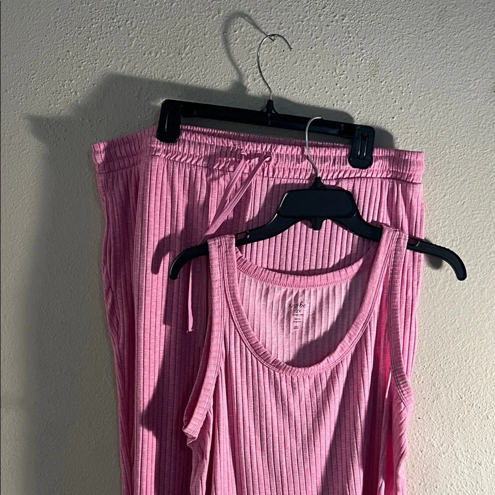Pink Ribbed Women's Pajama Set - Picture 5 of 13